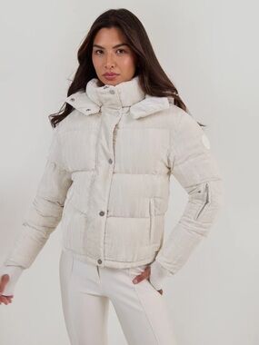 My Sunday Ski Lumiere Ski Jacket Neige Down Corduroy White Small EUC